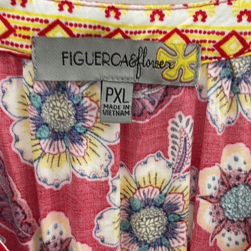 NWT Figueroa & Flower Floral Cherry Boho Top Size PXL - Picture 6 of 10